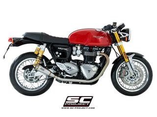 Εξατμίσεις Διπλά Τελικά Sc Project Silencers Conic 70's Short Version S.Steel Triumph Thruxton 1200 '16 '17 Racing Version