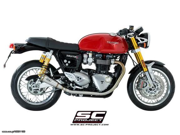 Εξατμίσεις Διπλά Τελικά Sc Project Silencers Conic 70's Short Version S.Steel Triumph Thruxton 1200 '16 '17 Racing Version