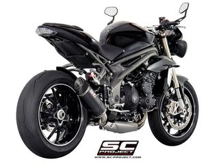 Εξάμιση Τελικό Sc Project Silencer Oval Titanium/Carbon End Low Position Triumph Speed Triple 1050 2016 - 2017