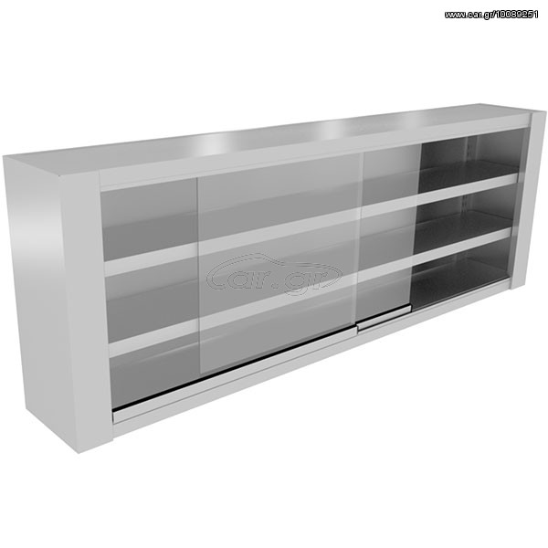 Ποτηριέρα με συρόμενα τζάμια 140x30x70εκ pl08-INOX24