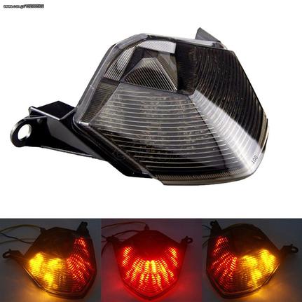 Kawasaki ZX-6R 2009-2012 ZX-10R 2008-2010 Z750 2007 2012 Καινούριο Πίσω Φανάρι STOP Led φι με/διάφανο με Ενσωματωμένα φλας!!!