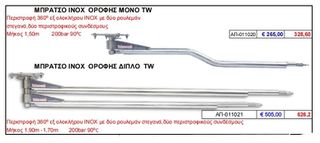 Μπράτσο ΙΝΟΧ Οροφής ΔΙΠΛΟ TW (Κωδ. ΑΠ-011021) - Η Κορυφαία Λύση για Ταυτόχρονο Καθαρισμό & Μέγιστη Ευελιξία