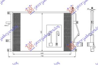 ΨΥΓΕΙΟ A/C ΒΕΝΖ-ΠΕΤΡ (63,5x43)     VOLVO  V70 00-07     VOLVO  S60 00-10     VOLVO  S80 99-06     VOLVO  XC70 00-07