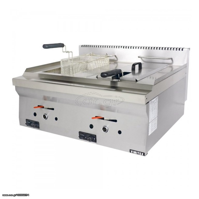 Φριτέζα αερίου επιτραπέζια διπλή 16 / 20 Lt-INOX24