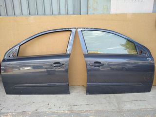 Πόρτες οδηγού - συνοδηγού (ορθογώνια φύσα) σε μπλέ σκούρο χρώμα από πεντάπορτο Opel Astra H 2004-2008