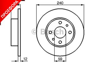 ΔΙΣΚΟI ΦΡΕΝΩΝ BIANCHI,FIAT ΚΑΙΝ. BOSCH 0986478353 AUTOBIANCHI Y10 FIAT DUNA FIAT FIORINO FIAT PANDA FIAT SIENA FIAT UNO INNOCENTI ELBA LANCIA Y10