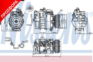 A/C COMPRESSOR  ZAFIRA A  98- ΚΑΙΝ. NISSENS 89075 OPEL ZAFIRA