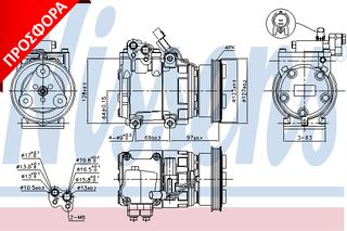 A/C COMP HYUNDAI ACCENT    00- ΚΑΙΝ. NISSENS 89253 HYUNDAI ACCENT HYUNDAI EXCEL HYUNDAI LANTRA