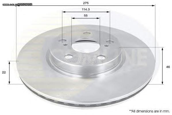 ΔΙΣΚΟΠΛΑΚΑ ΚΑΙΝ. COMLINE ADC01155V TOYOTA URBAN TOYOTA VERSO