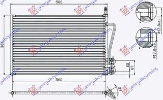 ΨΥΓΕΙΟ A/C ΒΕΝΖ-1.4TDCi (53,7x36,5x1, ΚΑΙΝ. GBG 1146195 FORD  FIESTA 02-08 FORD  FUSION 02-12 MAZDA  2 03-08