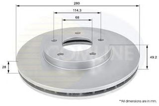 ΔΙΣΚΟΠΛΑΚΑ ΚΑΙΝ. COMLINE ADC0260V NISSAN ALMERA NISSAN MAXIMA NISSAN PRIMERA NISSAN X-TRAIL