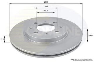 ΔΙΣΚΟΠΛΑΚΑ ΚΑΙΝ. COMLINE ADC0557V HONDA JAZZ