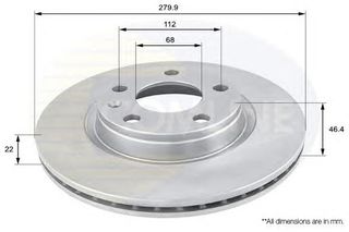 ΔΙΣΚΟΠΛΑΚΑ ΚΑΙΝ. COMLINE ADC1412V AUDI A4 AUDI A8 SEAT EXEO VW PASSAT VW PHAETON