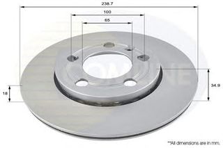 ΔΙΣΚΟΠΛΑΚΑ ΚΑΙΝ. COMLINE ADC1461V SKODA FABIA VW FOX VW POLO