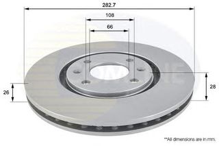 ΔΙΣΚΟΠΛΑΚΑ ΚΑΙΝ. COMLINE ADC1509V CITROEN XANTIA PEUGEOT 406