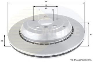 ΔΙΣΚΟΠΛΑΚΑ ΚΑΙΝ. COMLINE ADC1649V MERCEDES-BENZ GL-CLASS MERCEDES-BENZ M-CLASS MERCEDES-BENZ R-CLASS