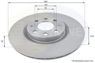 ΔΙΣΚΟΠΛΑΚΑ ΚΑΙΝ. COMLINE ADC1819V FIAT GRANDE FIAT PUNTO OPEL ADAM OPEL CORSA