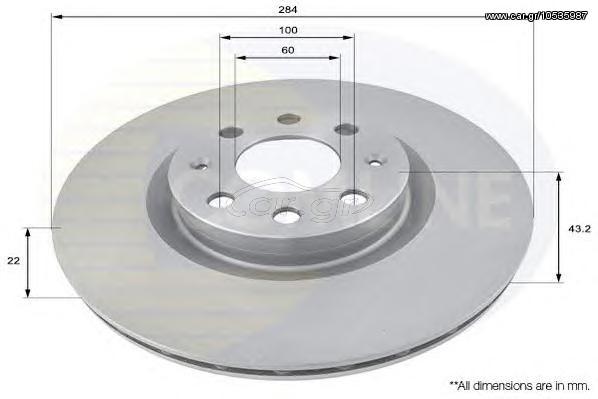 ΔΙΣΚΟΠΛΑΚΑ ΚΑΙΝ. COMLINE ADC1819V FIAT GRANDE FIAT PUNTO OPEL ADAM OPEL CORSA