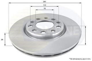 ΔΙΣΚΟΠΛΑΚΑ ΚΑΙΝ. COMLINE ADC1845V ALFA ROMEO GIULIETTA FIAT 500X