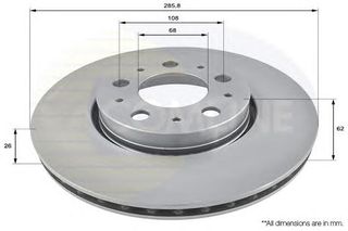 ΔΙΣΚΟΠΛΑΚΑ ΚΑΙΝ. COMLINE ADC1907V VOLVO S60 VOLVO S70 VOLVO S80 VOLVO V70 VOLVO XC70