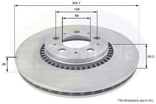 ΔΙΣΚΟΠΛΑΚΑ ΚΑΙΝ. COMLINE ADC1908V VOLVO S60 VOLVO S80 VOLVO V70 VOLVO XC70