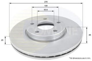 ΔΙΣΚΟΠΛΑΚΑ ΚΑΙΝ. COMLINE ADC1912V FORD C-MAX FORD FOCUS FORD GRAND C-MAX VOLVO C30 VOLVO C70 VOLVO S40 VOLVO V40 VOLVO V50