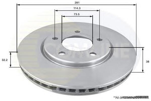 ΔΙΣΚΟΠΛΑΚΑ ΚΑΙΝ. COMLINE ADC2304V CHRYSLER VOYAGER DODGE CARAVAN