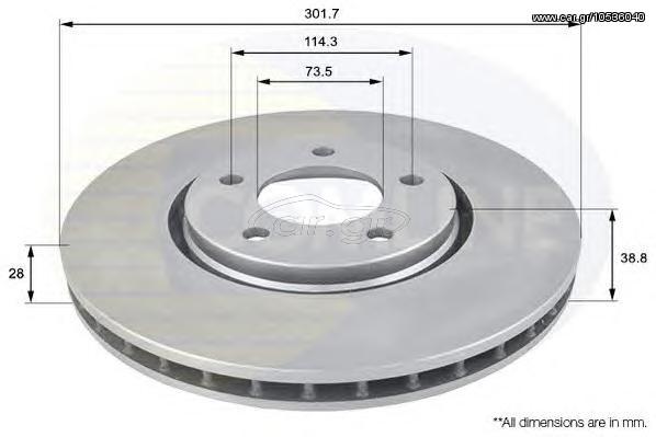 ΔΙΣΚΟΠΛΑΚΑ ΚΑΙΝ. COMLINE ADC2305V CHRYSLER VOYAGER DODGE CARAVAN