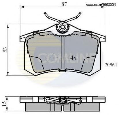 TAKAKIA ΚΑΙΝ. COMLINE CBP0108 AUDI A4 AUDI A6 PEUGEOT 405 RENAULT MEGANE RENAULT SCENIC SEAT CORDOBA SEAT EXEO SEAT IBIZA SEAT TOLEDO VW CORRADO VW GOLF VW JETTA VW PASSAT VW POLO VW SCIROCCO VW VENT