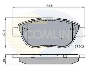 TAKAKIA ΚΑΙΝ. COMLINE CBP01783 ABARTH 500C FIAT DOBLO FIAT IDEA FIAT LINEA LANCIA MUSA