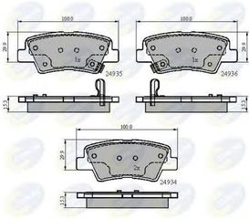 TAKAKIA ΚΑΙΝ. COMLINE CBP32023 HYUNDAI SONATA HYUNDAI TUCSON HYUNDAI VELOSTER KIA OPIRUS KIA SOUL SSANGYONG ACTYON SSANGYONG KORANDO