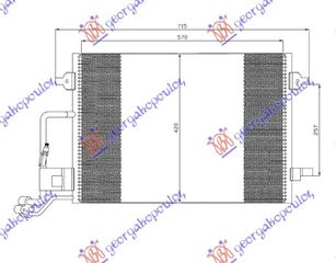 ΨΥΓΕΙΟ A/C (57.5x42.5x1.6) ΚΑΙΝ. GBG 3B0.260.401/A SKODA  SUPERB 01-08 VW  PASSAT 00-05