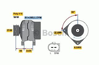 ANAK.ΔΥΝΑΜΟ TRANSPORTER 2.5 ΚΑΙΝ. BOSCH 0986041890090 VW LT VW TRANSPORTER