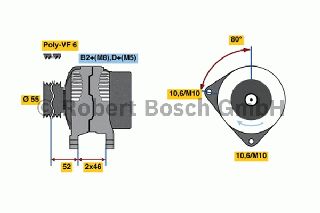 ANAK.ΔΥΝΑΜΟ JUMPY/EXPERT/BOXER ΚΑΙΝ. BOSCH 0986044400090 CITROEN C5 CITROEN C8 CITROEN EVASION CITROEN JUMPER CITROEN JUMPY FIAT DUCATO FIAT ULYSSE LANCIA PHEDRA PEUGEOT 206 PEUGEOT 307 PEUGEOT 406 P