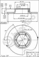 ΔΙΣΚΟI ΦΡΕΝΩΝ RENAULT 4-5-6 ΚΑΙΝ. BREMBO 08213810 ARO 10 DACIA 1310 RENAULT 12 RENAULT 15 RENAULT 17 RENAULT 18 RENAULT 4 RENAULT 5 RENAULT 6