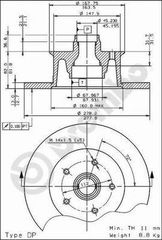 ΔΙΣΚΟI ΦΡΕΝΩΝ VW TRANSPORTER ΚΑΙΝ. BREMBO 08298110 VW TRANSPORTER