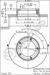 ΔΙΣΚΟΙ ΦΡΕΝΩΝ PEUGEOT J7/J9 ΚΑΙΝ. BREMBO 08305610 PEUGEOT J7 PEUGEOT J9