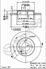 ΔΙΣΚΟI ΦΡEΝΩΝ AUDI VW ΚΑΙΝ. BREMBO 08417710 AUDI 80 AUDI COUPE SEAT CORDOBA SEAT IBIZA SEAT TOLEDO VW CADDY VW GOLF VW JETTA VW PASSAT VW POLO VW SANTANA VW SCIROCCO VW VENTO