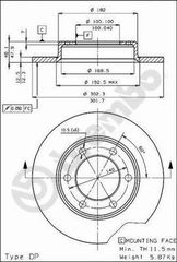ΔΙΣΚΟI ΦΡΕΝΩΝ ΤΟΥΟΤΑ HI-LUX ΚΑΙΝ. BREMBO 08450410 TOYOTA HILUX