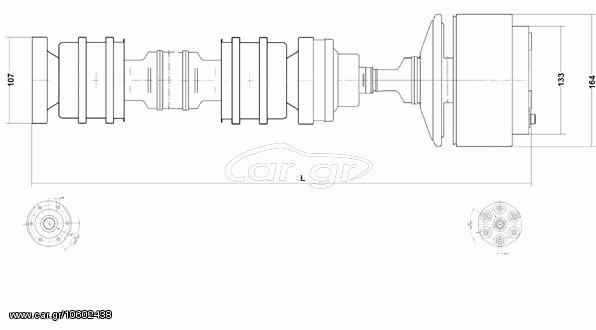 ΚΕΝΤΡΙΚΟΣ ΑΞΟΝΑΣ TRANSPORTER 4 ΚΑΙΝ. LOBRO 28105 VW TRANSPORTER