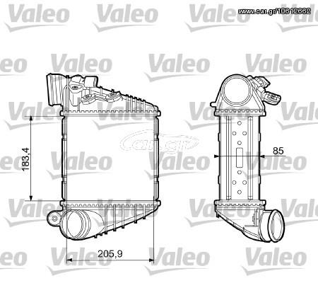 INTERCOOLER VW GOLF 1.9TDI 00- ΚΑΙΝ. VALEO 817653 AUDI A3 SEAT LEON SKODA OCTAVIA VW BORA VW GOLF