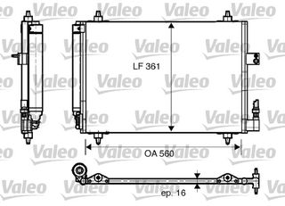 ΣΥΜΠΥΚΝΩΤΗΣ A/C P407 1.8 04- ΚΑΙΝ. VALEO 817824 CITROEN C5 CITROEN C6 PEUGEOT 407