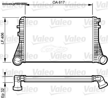 INTERCOOLER VW TOURAN 1.9TDI ΚΑΙΝ. VALEO 818795 AUDI A3 AUDI TT SEAT ALTEA SEAT LEON SEAT TOLEDO SKODA OCTAVIA SKODA SUPERB SKODA YETI VW BEETLE VW CADDY VW EOS VW GOLF VW JETTA VW PASSAT VW SCIROCCO