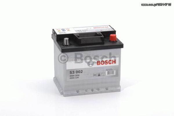 ΜΠΑΤΑΡΙΑ S3 45Αh/400A ΔΕΞ. ΚΑΙΝ. BOSCH 0092S30020 ABARTH 500 ABARTH RITMO ALFA ROMEO 145 ALFA ROMEO 146 ALFA ROMEO 156 ALFA ROMEO 1750-2000 ALFA ROMEO 33 ALFA ROMEO ALFASUD AUDI A3 AUDI A4 AUDI A6 AU