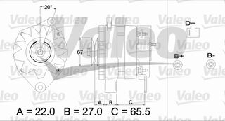 ΑΛΤΕΡΝΕΙΤΟΡ 14V 50A C25/P504/5 ΚΑΙΝ. VALEO 433374 CITROEN C25 FIAT DUCATO FIAT TALENTO PEUGEOT 205 PEUGEOT 404 PEUGEOT 504 PEUGEOT 505 PEUGEOT J5 PEUGEOT J7 PEUGEOT J9