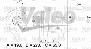 ΑΛΤΕΝ.70AH P-205,309,405 1,6cc ΚΑΙΝ. VALEO 433457 CITROEN C15 PEUGEOT 205 PEUGEOT 309 PEUGEOT 405