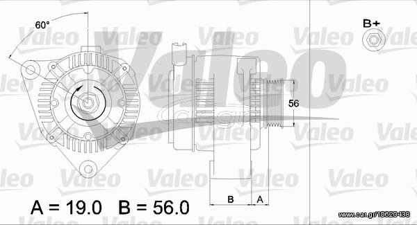 ΑΛΤΕΡΝΕΙΤΟΡ 14V 70A SAXO/P106 ΚΑΙΝ. VALEO 437190 CITROEN BERLINGO CITROEN SAXO PEUGEOT 106 PEUGEOT 206 PEUGEOT 306 PEUGEOT PARTNER