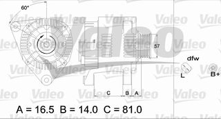 ΑΛΤΕΡΝ. 70A VW PASSAT 1.6,1.8 ΚΑΙΝ. VALEO 437348 AUDI A3 AUDI A4 AUDI A6 SEAT EXEO SEAT TOLEDO SKODA SUPERB VW EOS VW PASSAT VW SCIROCCO