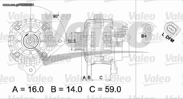 ΑΛΤΕΡΝΕΙΤΟΡ POLO 1.2 02- ΚΑΙΝ. VALEO 437444 SEAT CORDOBA SEAT IBIZA SEAT TOLEDO SKODA FABIA SKODA RAPID SKODA ROOMSTER VW FOX VW POLO