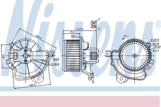 BLOWER FIAT GRANDE PUNTO 05- ΚΑΙΝ. NISSENS 87086 ABARTH GRANDE ABARTH PUNTO CITROEN NEMO FIAT GRANDE FIAT LINEA FIAT PUNTO OPEL ADAM OPEL CORSA PEUGEOT BIPPER